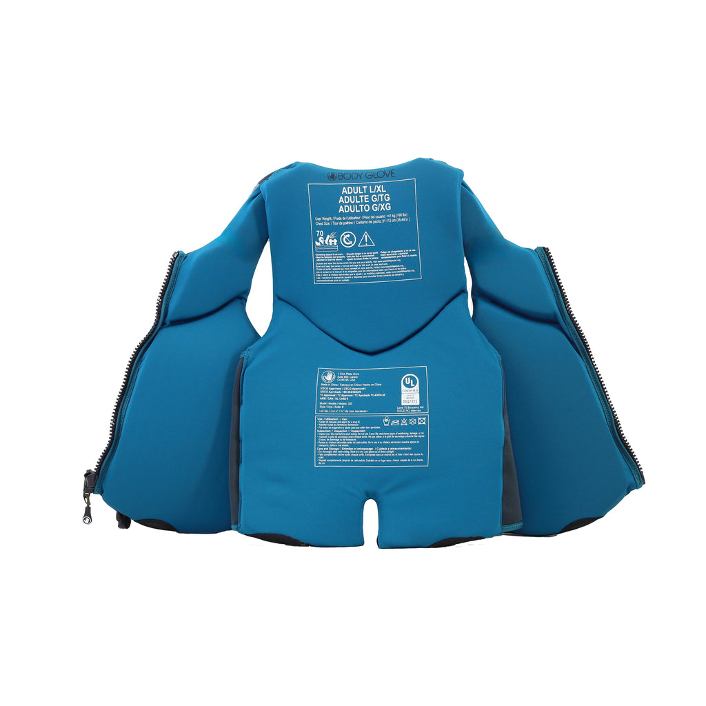 Body Glove Men's Adult Neoprene PFD Life Jacket and Vest, Dual Size L/XL, Blue