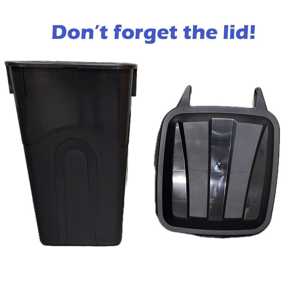 Hyper Tough 45 Gallon Wheeled Heavy Duty Plastic Garbage Can, Attached Lid, Black