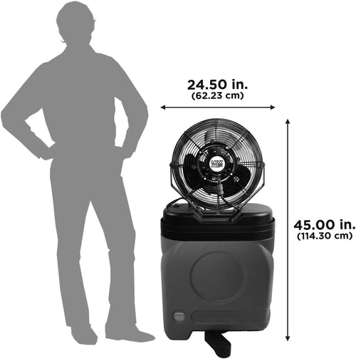 Maxx Air Patio Misting Fan, Standalone 20 Gallon Water Tank, Perfect Cooling Machine, High Pressure 80 PSI Pump