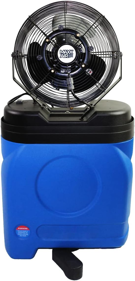 Maxx Air Patio Misting Fan, Standalone 20 Gallon Water Tank, Perfect Cooling Machine, High Pressure 80 PSI Pump