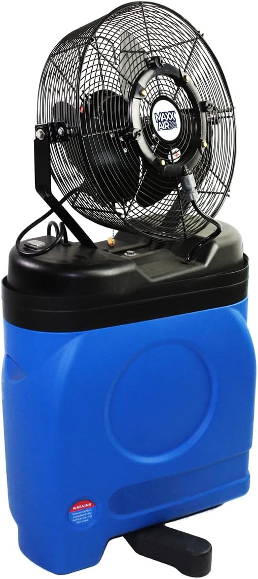 Maxx Air Patio Misting Fan, Standalone 20 Gallon Water Tank, Perfect Cooling Machine, High Pressure 80 PSI Pump