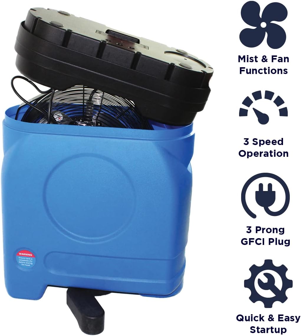 Maxx Air Patio Misting Fan, Standalone 20 Gallon Water Tank, Perfect Cooling Machine, High Pressure 80 PSI Pump