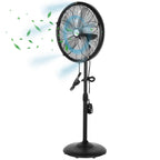 hykolity 20" Outdoor Pedestal Oscillating Misting Fan, High-Velocity Patio Misting Fan with 3-Speed for Outside, Waterproof Tilting Fan with Mists for Outdoor Cooling