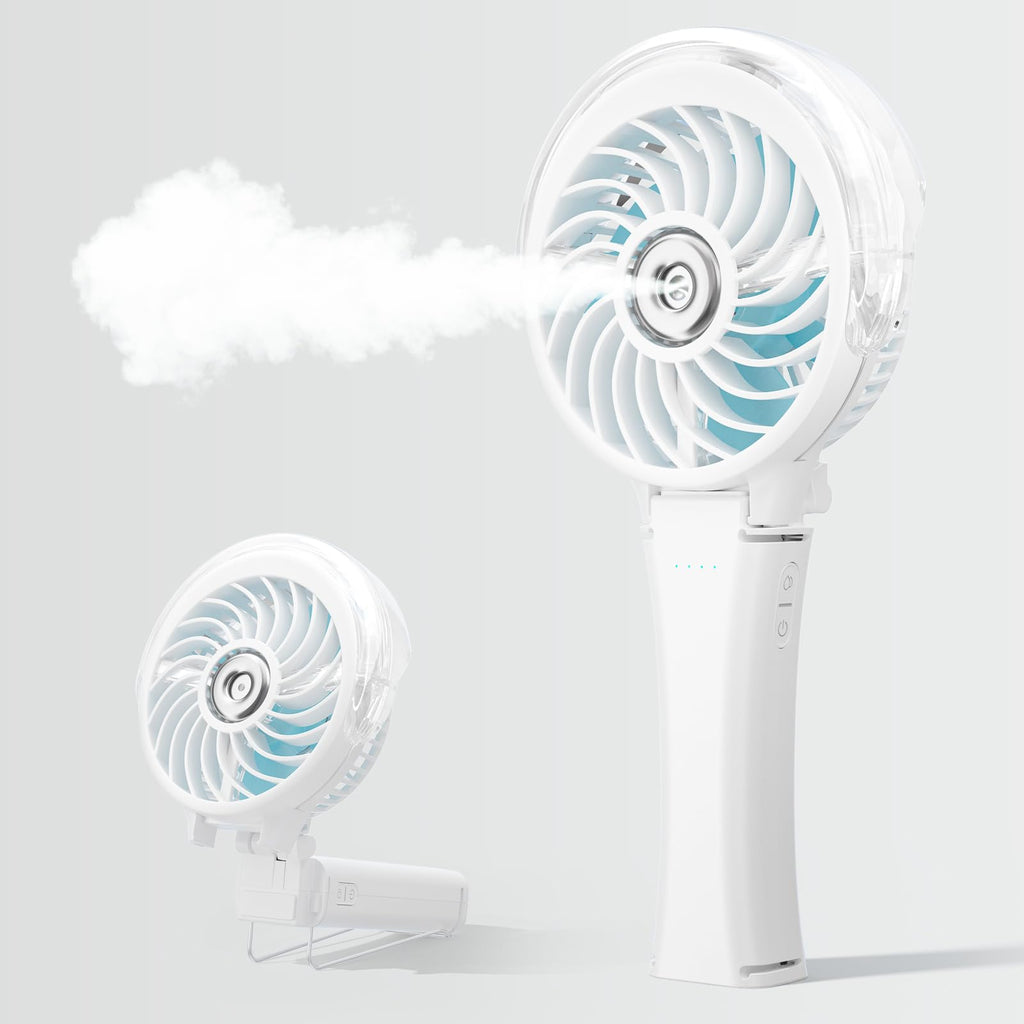 HandFan Upgraded Portable Handheld Misting Fan, Rechargeable Personal Mister Fan, Spray Water Mist Fans, Foldable Mini Cooling Hand Fans for Summer Beach Travel Concerts, Gifts for Women(Royal Blue)