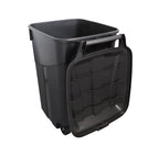 Hyper Tough 45 Gallon Wheeled Heavy Duty Plastic Garbage Can, Attached Lid, Black