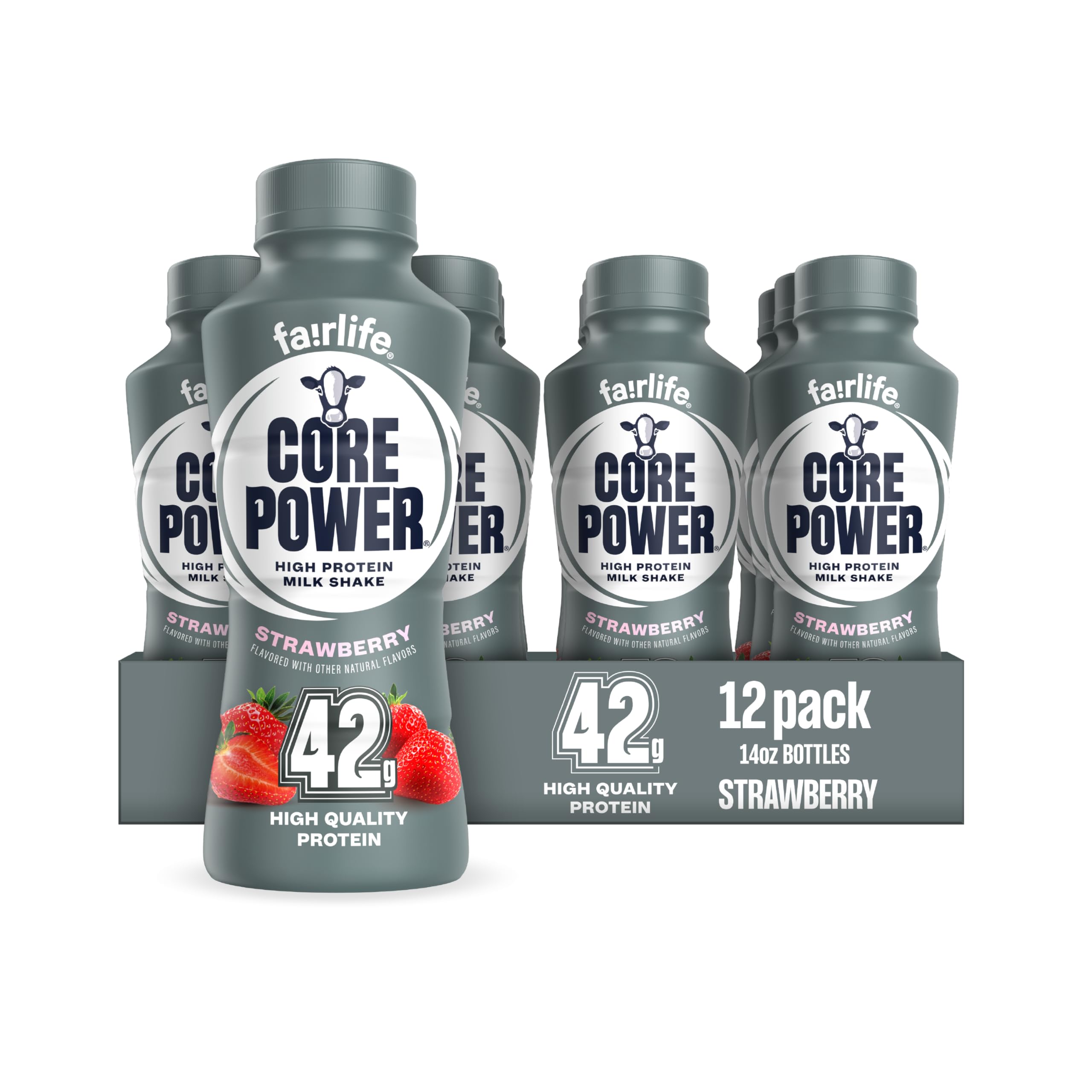 Core Power Elite High Protein Shake, Chocolate, 42g Bottle, 14oz, 12 Pack