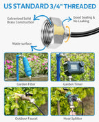 HOMENOTE Misting Cooling System, 26FT (8M) Misting Line + 7 Brass Mist Nozzles + Brass Adapter(3/4") Outdoor Mister for Patio Backyard Garden Greenhouse