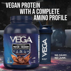 Vega Protein + Recovery, Chocolate – 30g Vegan Protein, Dairy & Gluten Free, Probiotics, NSF Certified, 4.4 lbs (45 Servings)