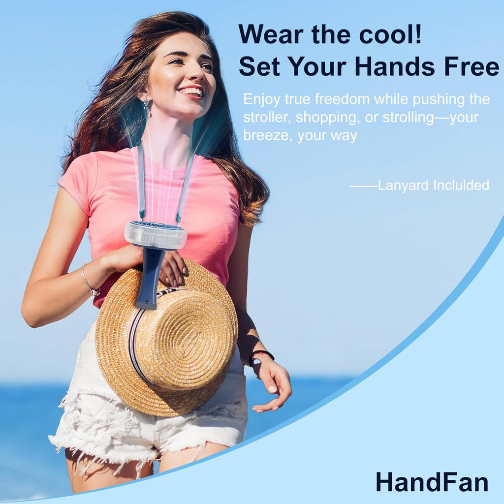 HandFan Upgraded Portable Handheld Misting Fan, Rechargeable Personal Mister Fan, Spray Water Mist Fans, Foldable Mini Cooling Hand Fans for Summer Beach Travel Concerts, Gifts for Women(Royal Blue)