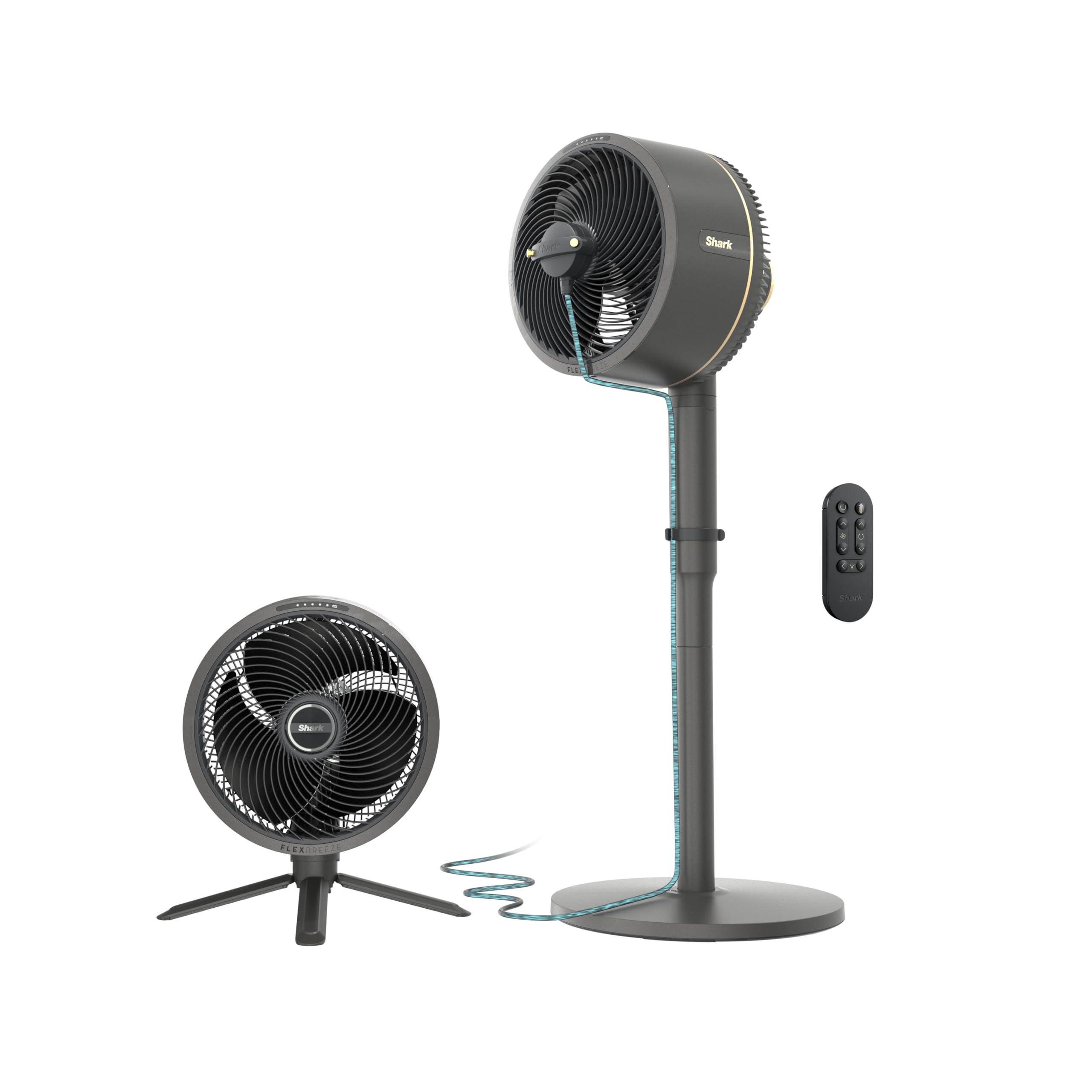 Shark FlexBreeze Pro Mist Fan, Indoor & Outdoor Oscillating Cooling Fan with Misting for Home & Patio, Floor & Tabletop, Portable Cordless & Corded, 24Hr Battery, Remote, White, FA302WH​