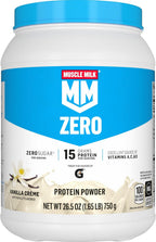 Muscle Milk ZERO, 100 Calorie Protein Powder, Vanilla, 15g Protein, 1.65 Pound, 25 Servings