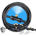 HOMENOTE Misting Cooling System, 26FT (8M) Misting Line + 7 Brass Mist Nozzles + Brass Adapter(3/4") Outdoor Mister for Patio Backyard Garden Greenhouse
