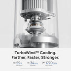DREO TurboCool Misting Fan 765S, Fans that Blow Cold Air, 10°F Cooling, 34ft/s Fast Evaporative Air Cooler, 6L Tank, 20 dB Quiet DC Motor, 90° Tower Fan with 12 Speeds, 4 Modes for Home, Grey