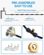 HOMENOTE Misting Cooling System, 26FT (8M) Misting Line + 7 Brass Mist Nozzles + Brass Adapter(3/4") Outdoor Mister for Patio Backyard Garden Greenhouse