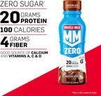Muscle Milk Zero Protein Shake, Chocolate, 11.2 Fl Oz (Pack of 12), 20g Protein, Zero Sugar, 100 Calories, Calcium, Vitamins A, C & D, 4g Fiber, Energizing Snack, Workout Recovery, Packaging May Vary