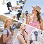 HandFan Upgraded Portable Handheld Misting Fan, Rechargeable Personal Mister Fan, Spray Water Mist Fans, Foldable Mini Cooling Hand Fans for Summer Beach Travel Concerts, Gifts for Women(Royal Blue)