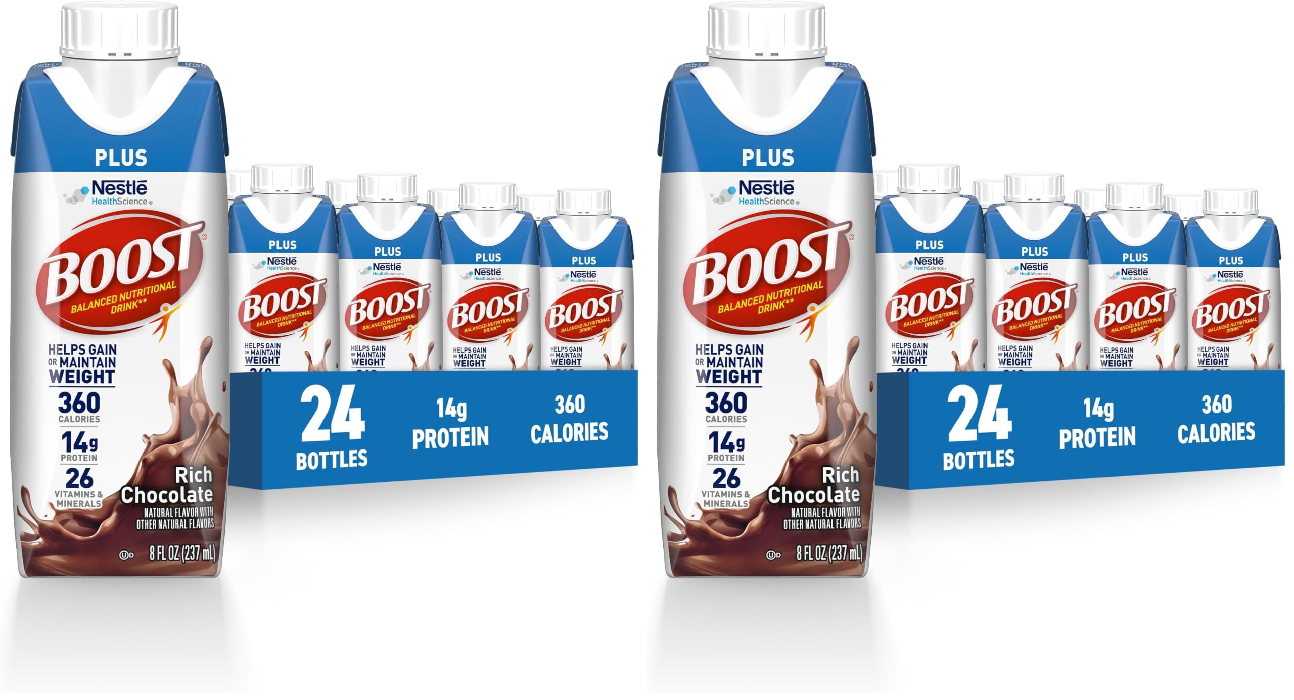 BOOST Plus Nutritional Drink, Creamy Strawberry, 8 Fl Oz (Pack of 24)