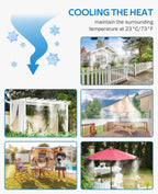 HOMENOTE Misting Cooling System, 26FT (8M) Misting Line + 7 Brass Mist Nozzles + Brass Adapter(3/4") Outdoor Mister for Patio Backyard Garden Greenhouse