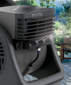 Lasko Misto Outdoor Misting Blower Fan, Ideal for Sports, Camping, Decks & Patios, 3 Speeds, 15", Black, 7050