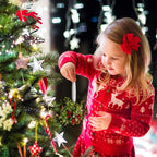 Ornativity Mistletoe Glitter Hanging Ornament - Christmas Mistletoe Kissing Ball with Red Berries Holiday Kiss Xmas Decoration for Doorway Arch Light Fixture 5"