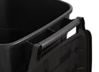Hyper Tough 45 Gallon Wheeled Heavy Duty Plastic Garbage Can, Attached Lid, Black